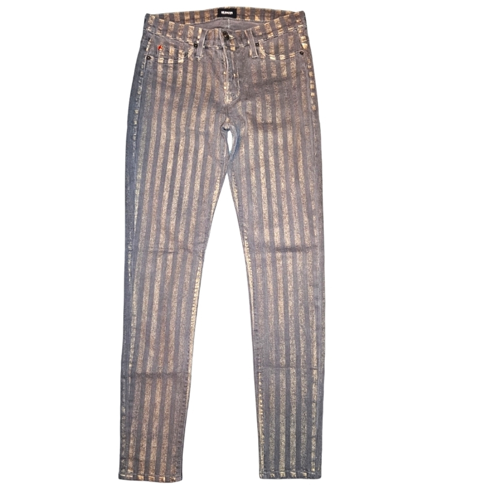 Hudson Metallic Gold and Gray Nico Skinny mid Rise Jeans size 26